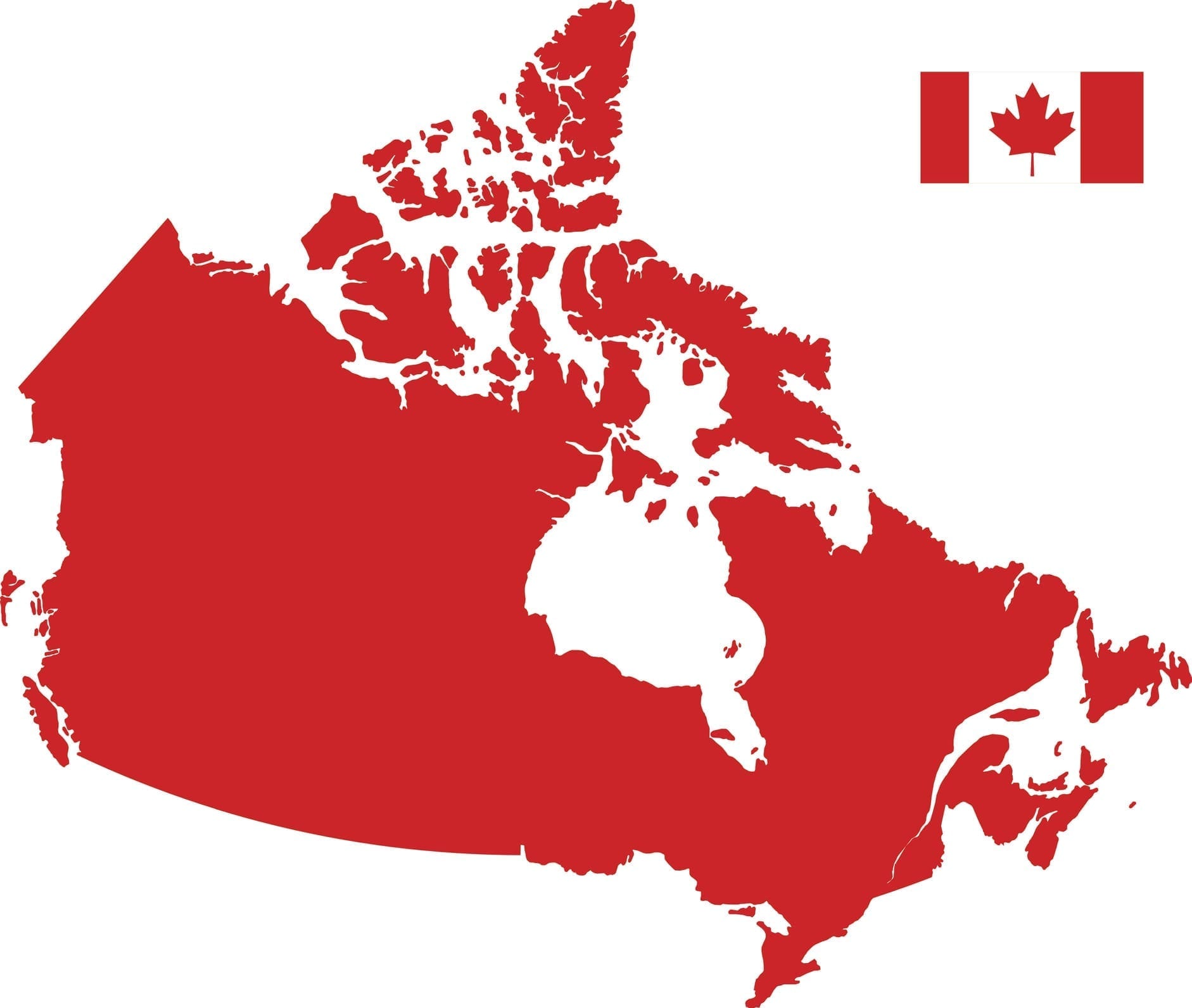 Canada Map silhouette with Flag