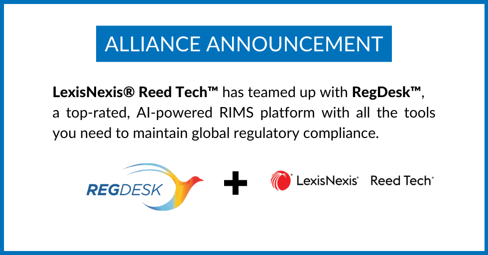 LexisNexis Reed Tech teams up with RegDesk, a leading regulatory information management platform.